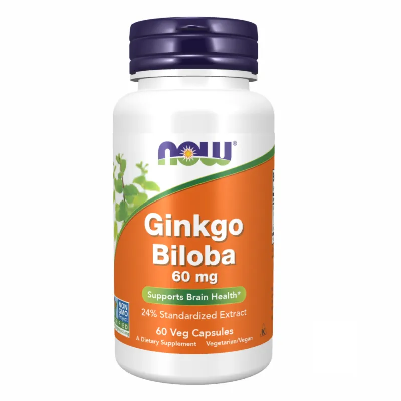 NOW Foods Ginkgo Biloba 60 мг, 60 вег. капс.
