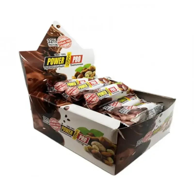 Power Pro Protein Bar Nutella 32%, 20 × 60 г, Горіх, без цукру