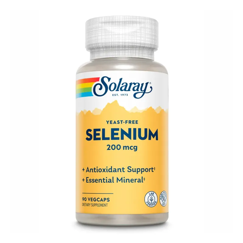Solaray Selenium Yeast Free 200 мкг, 90 вег. капс.
