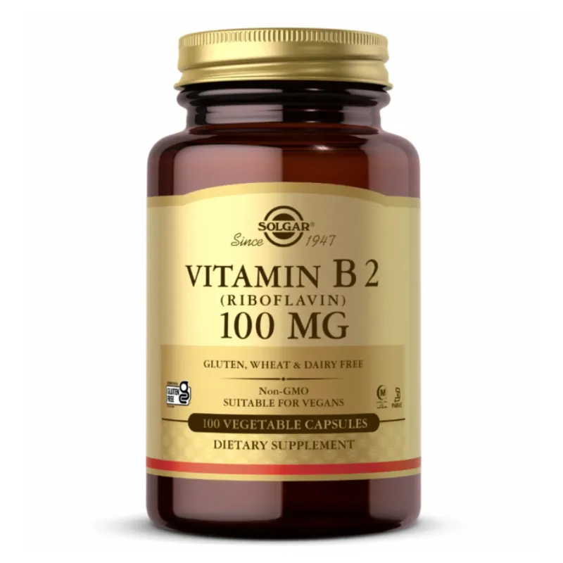 Solgar Vitamin B2 100 мг (Riboflavin), 100 вег. капс.