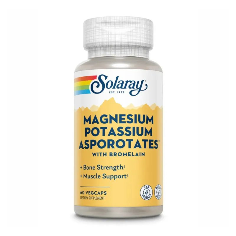 Solaray Magnesium & Potassium Asporotate, 60 вег. капс.