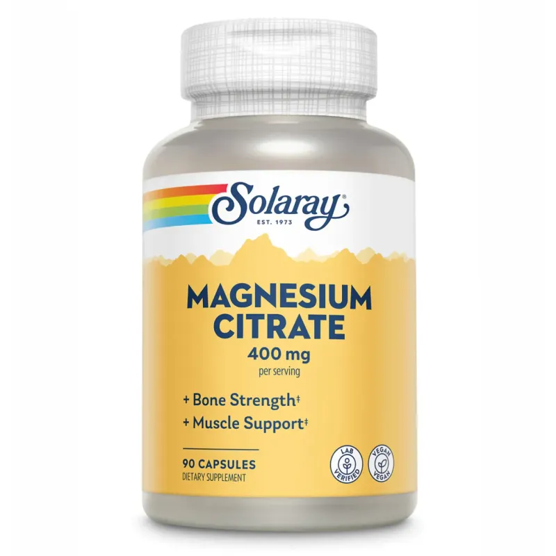 Solaray Magnesium Citrate 400 мг, 90 вег. капс.