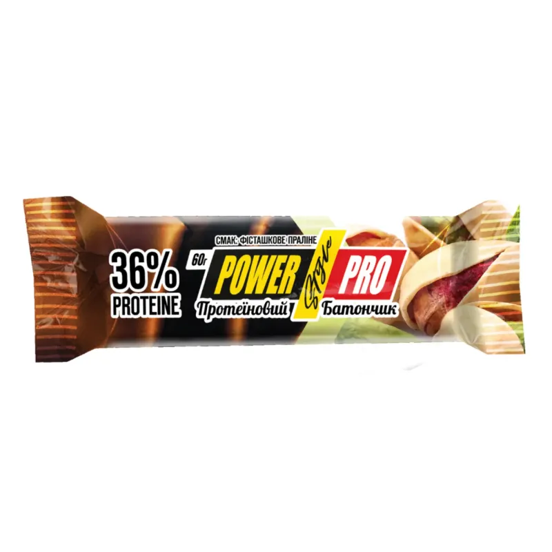Power Pro Protein Bar Nutella 36%, 20 × 60 г, Фісташкове праліне