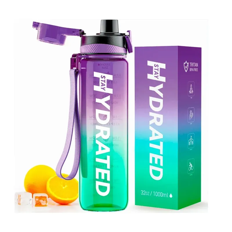 Brave U Hydrated Water Bottle, 1 л, зелено-фіолетовий, тритан
