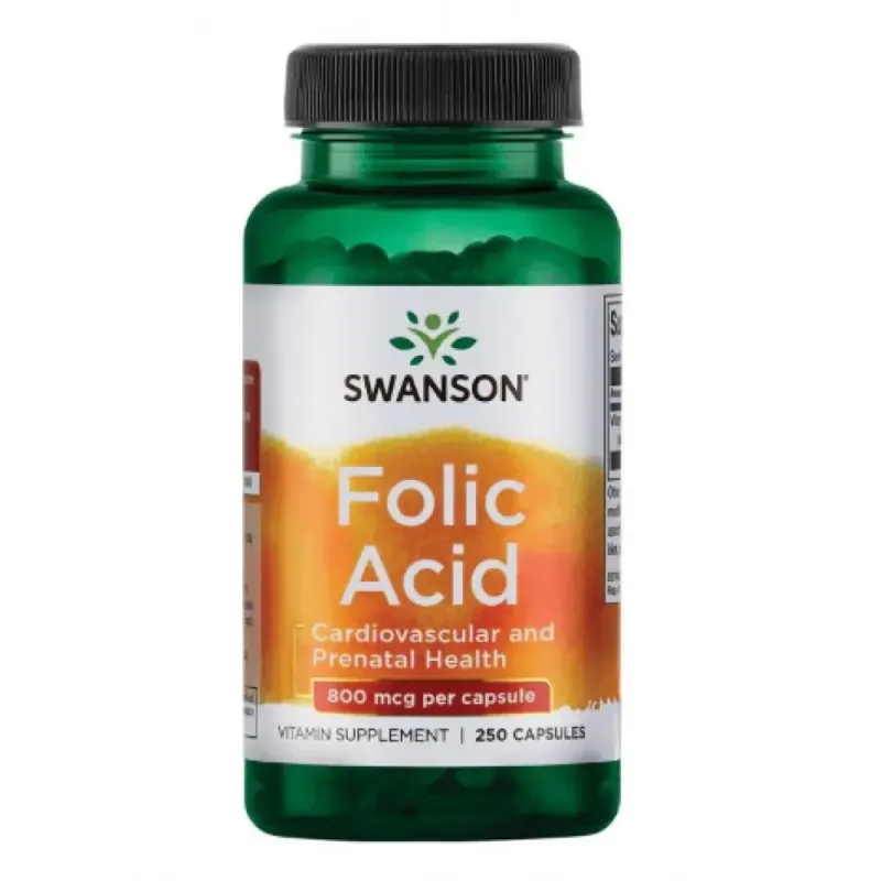 Swanson Folic Acid 800 мкг, 250 капс.