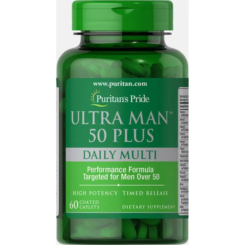 Puritans Pride Ultra Man™ 50 Plus, 60 табл.