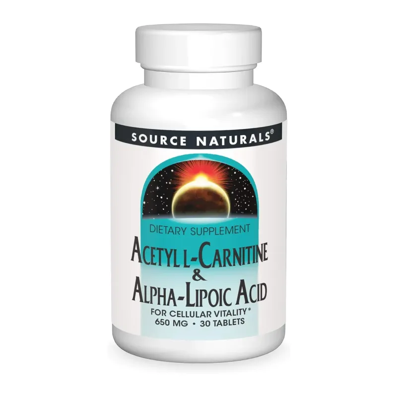 Source Naturals Acetyl L-Carnitine & Alpha-Lipoic Acid 650 мг, 30 табл.