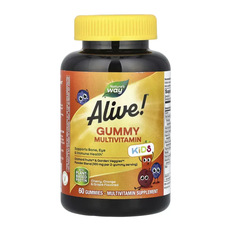 Nature's Way Alive! Children's Gummy Multivitamin, Gluten Free, Made with Pectin, 60 жув. цукерок
