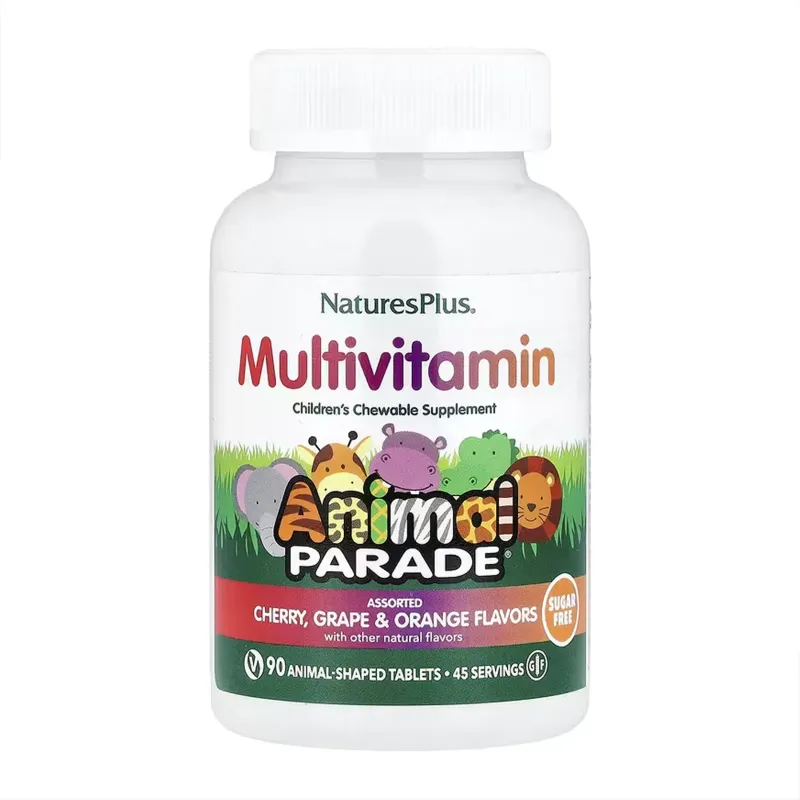 Nature's Plus Animal Parade®, Multivitamin, Children's Chewable Supplement, 90 табл., Вишня, виноград, апельсин