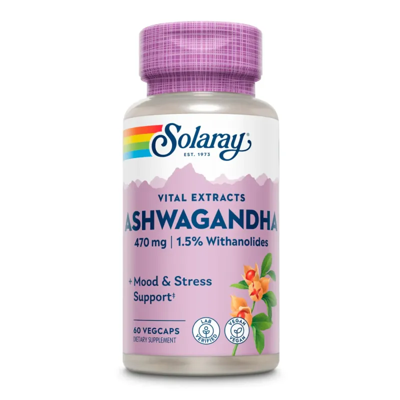 Solaray Ashwaganda Root Extract 470 мг, 60 вег. капс.