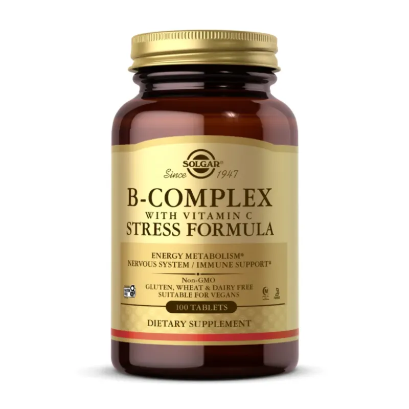 Solgar B-Complex with Vitamin C Stress Formula, 100 табл.