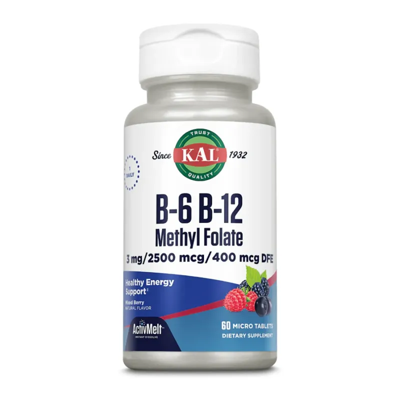 KAL B6 B12 Methyl Folate, 60 табл., Ягідний мікс