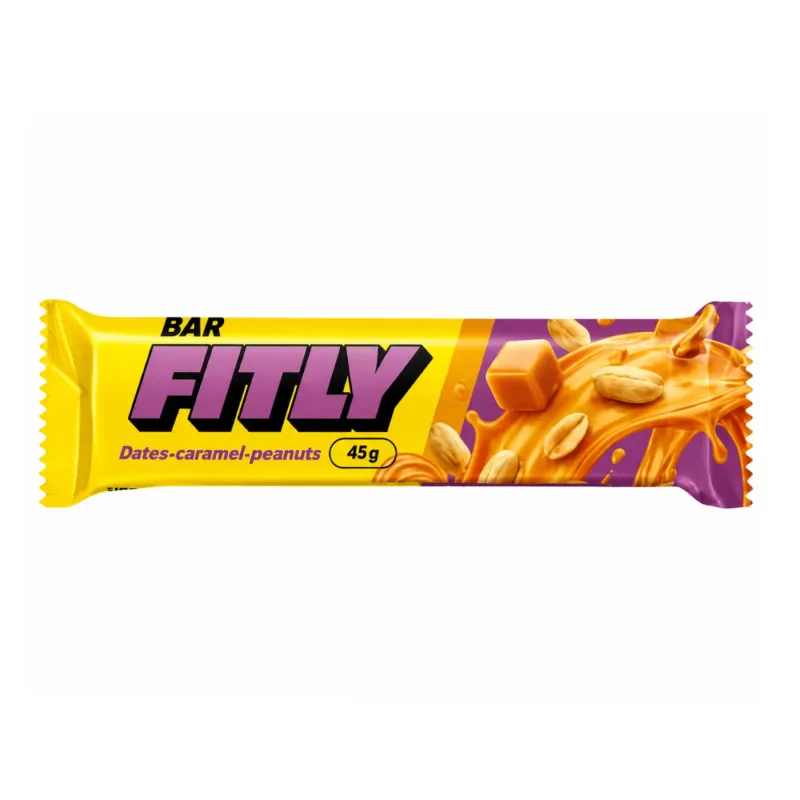 Fitly Bar, 12 × 45 г, Фініки, карамель і арахіс