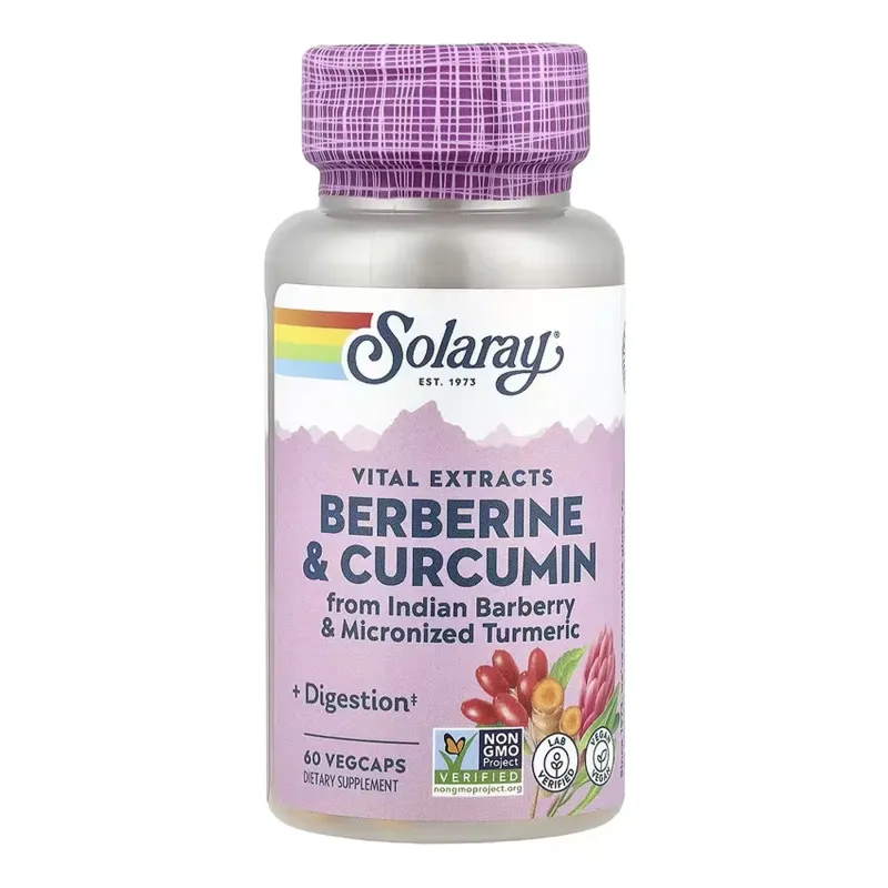 Solaray Berberine & Curcumin 600 мг, 60 вег. капс.