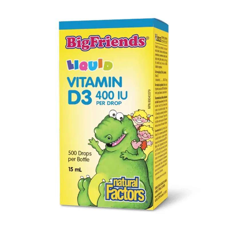 Natural Factors BigFriends Liquid Vitamin D3 400 МО, 15 мл
