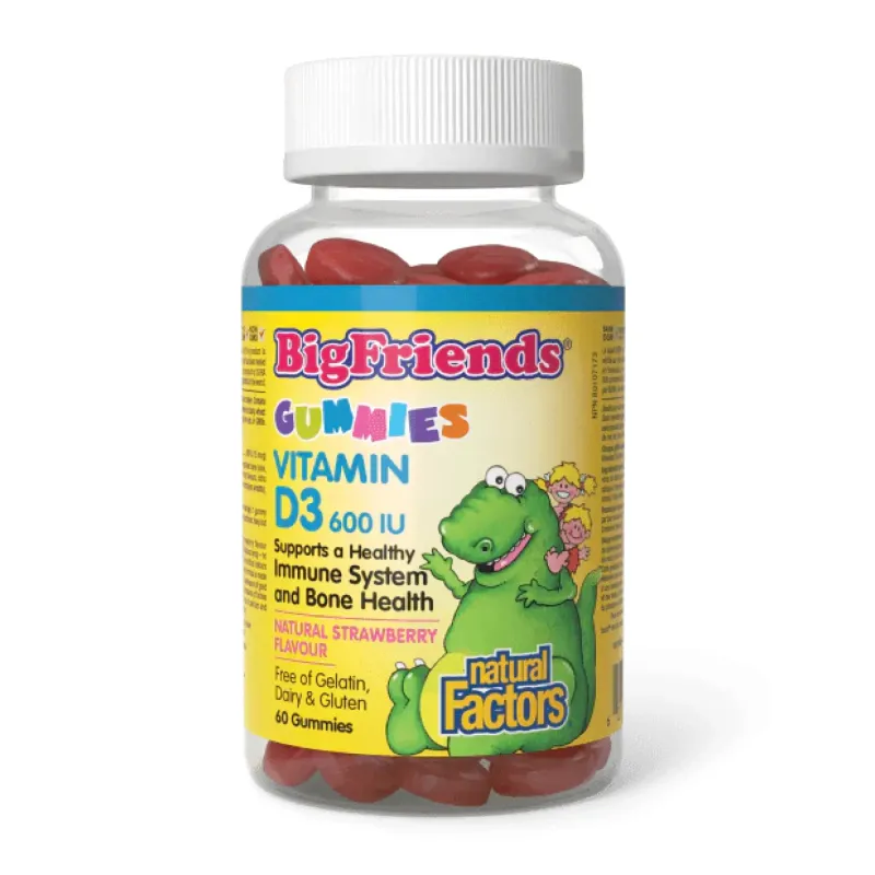 Natural Factors BigFriends Vitamin D3 Gummies 600 МО, 60 жув. цукерок
