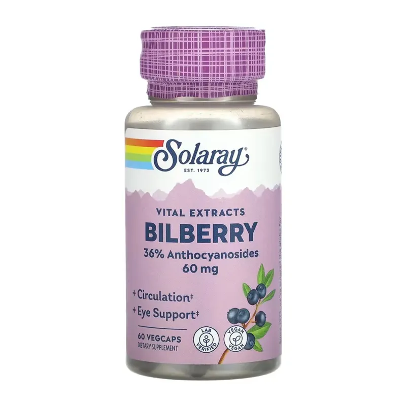 Solaray Bilberry Berry Extract 60 мг, 60 вег. капс.
