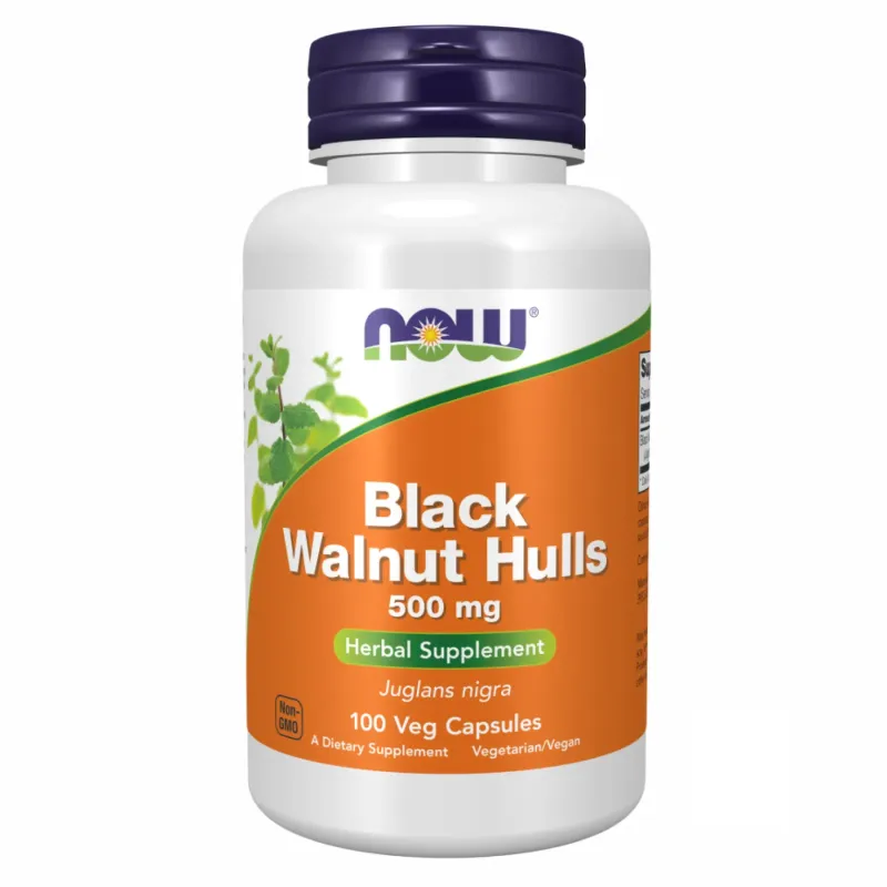 NOW Foods Black Walnut Hulls 500 мг, 100 вег. капс.