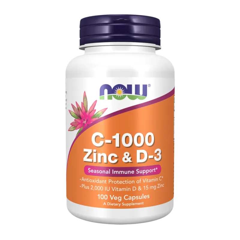 NOW Foods C-1000 Zinc & D-3, 100 вег. капс.