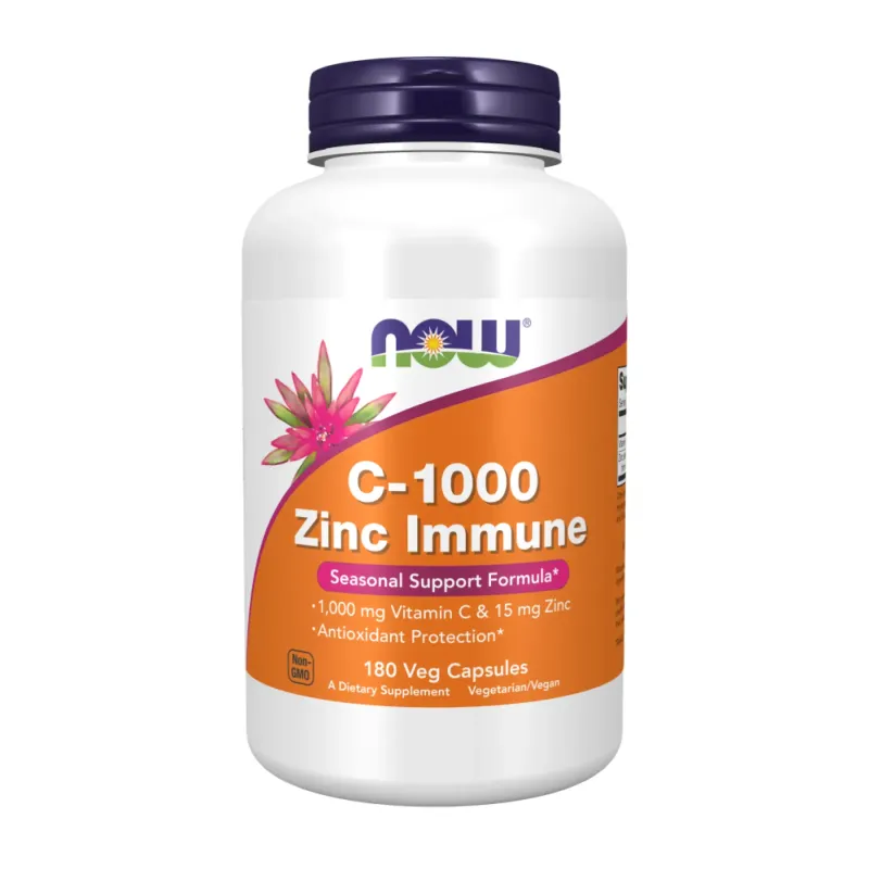 NOW Foods C-1000 Zinc Immune, 180 вег. капс.