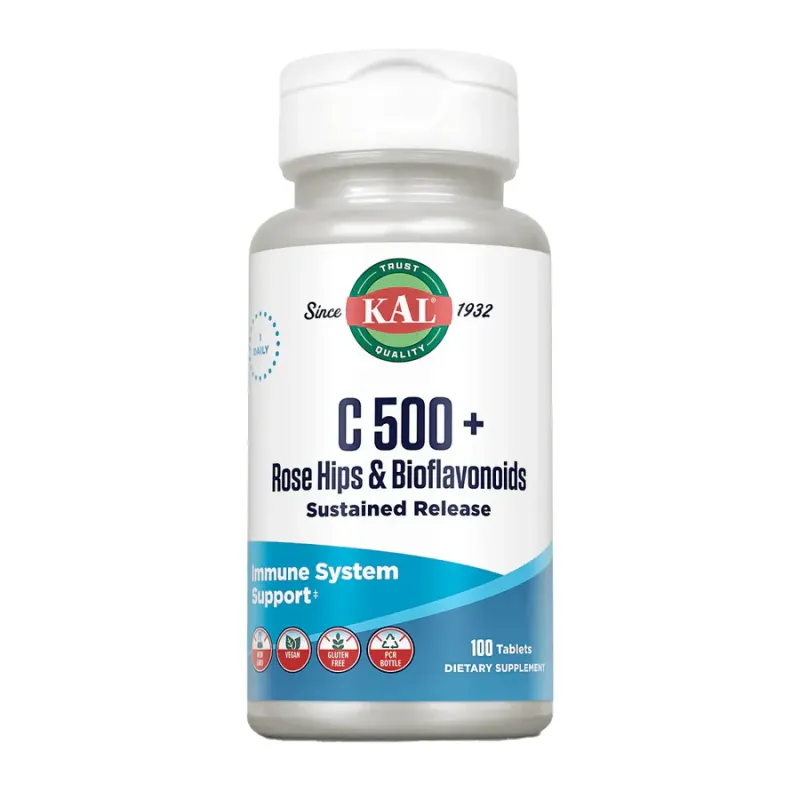 KAL C 500 + Rose Hips & Bioflavonioids Sustained Release, 100 табл.