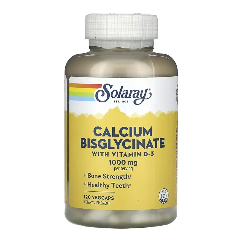Solaray Calcium Bisglycinate with Vitamin D-3 1000 мг, 120 вег. капс.