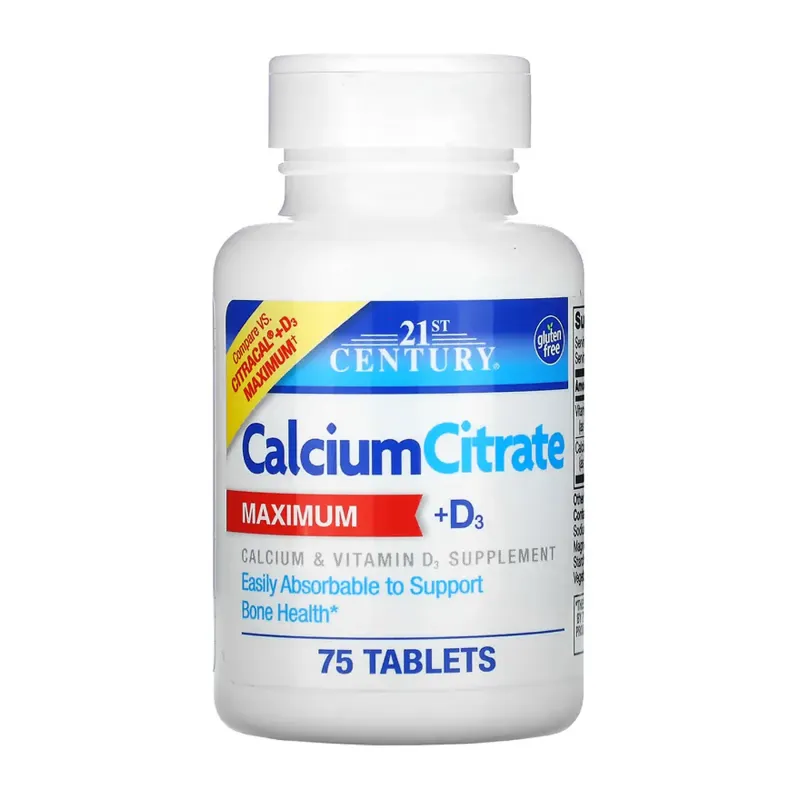 21st Century Calcium Citrate + D3, 75 табл.