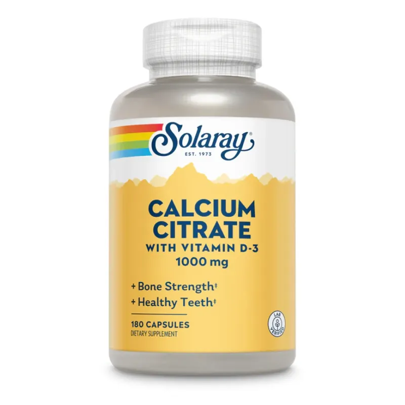 Solaray Calcium Citrate w/Vit D-3 1000 мг, 180 капс.