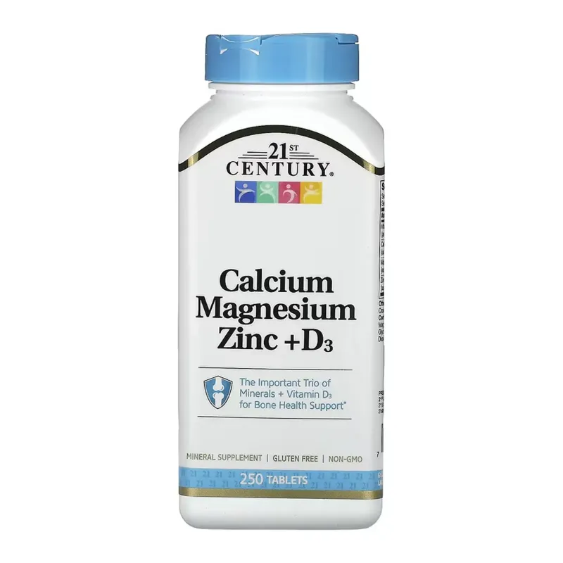 21st Century Calcium Magnesium Zinc +D3, 250 табл.