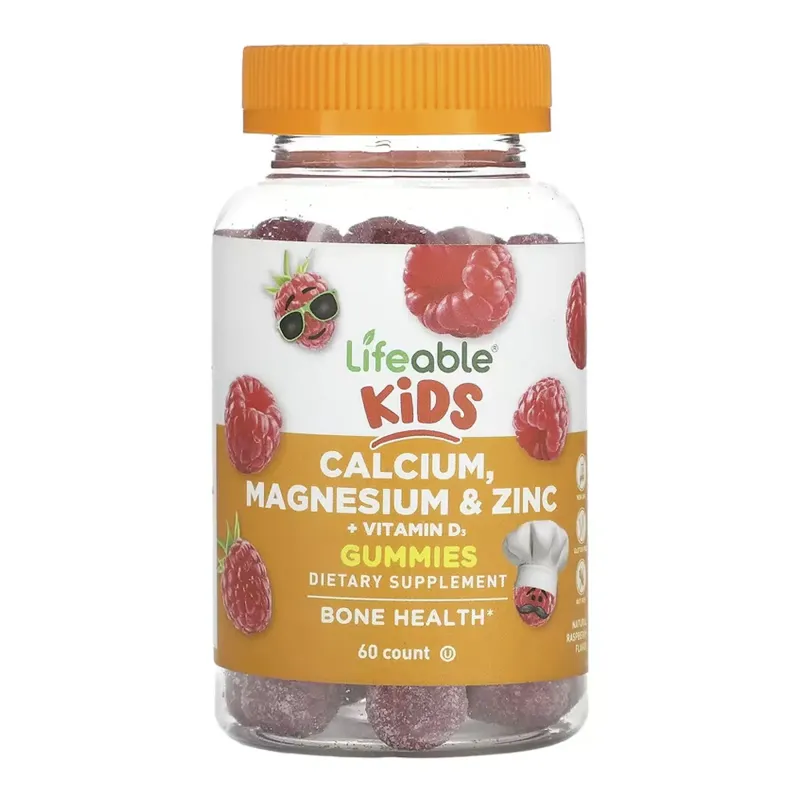 Lifeable Calcium Magnesium & Zinc + Vitamin D Kids, 60 жув. цукерок