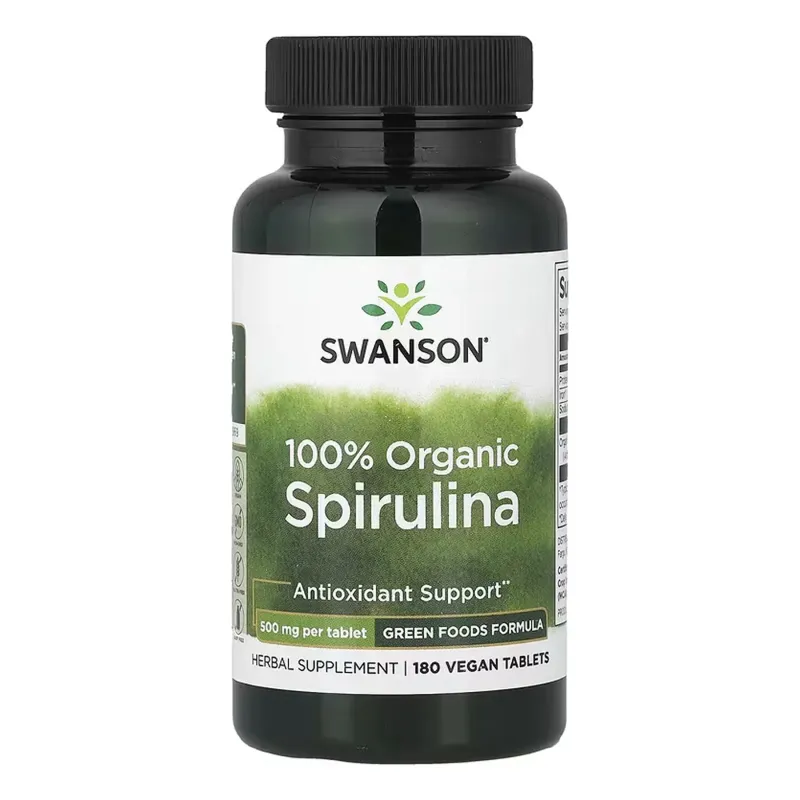 Swanson Certified Organic Spirulina 500 мг, 180 табл.
