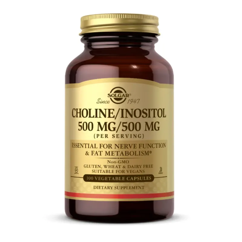 Solgar Choline/Inositol 500 мг/500 мг, 100 вег. капс.