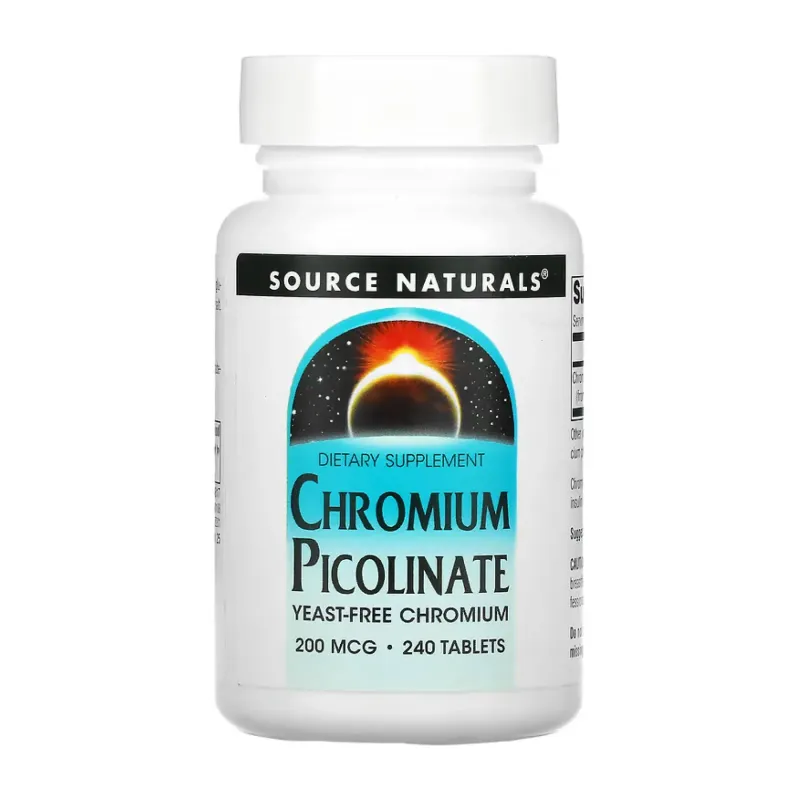 Source Naturals Chromium Picolinate 200 мкг, Yeast Free, 240 табл.