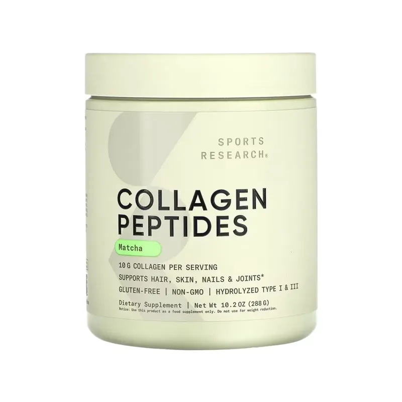 Sports Research Collagen Peptides Organic Matcha, 288 г, Зелений чай