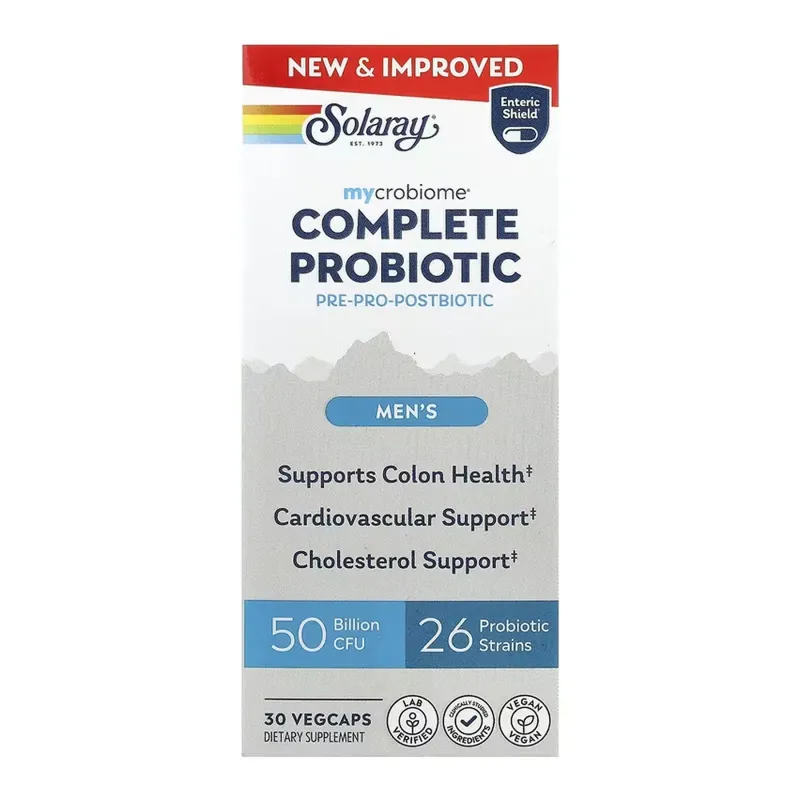 Solaray Complete Probiotic Men's, 30 вег. капс.