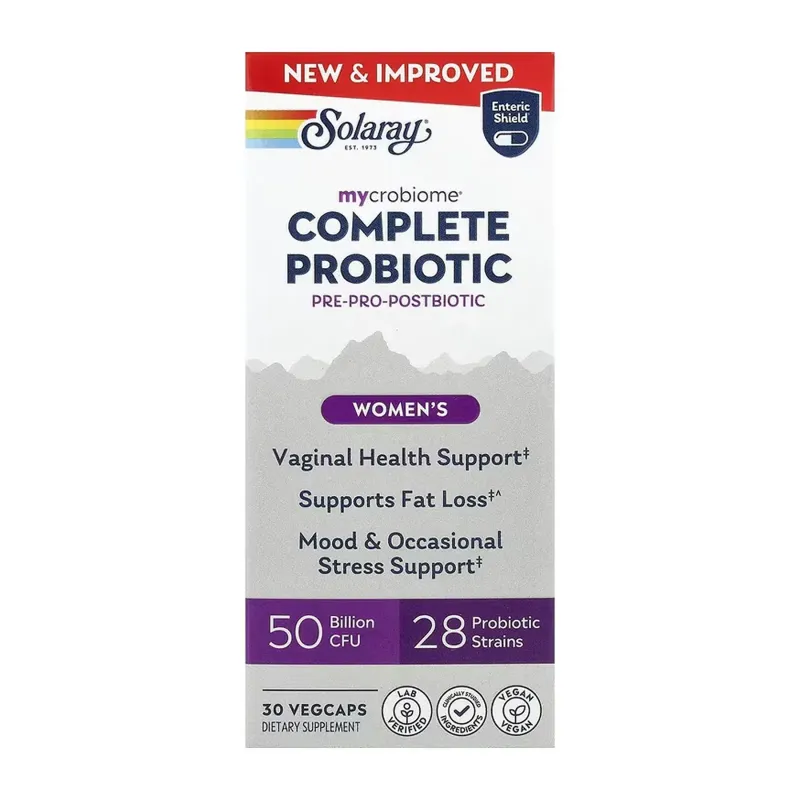 Solaray Complete Probiotic Women's, 30 вег. капс.