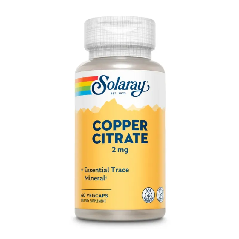 Solaray Copper Citrate 2 мг, 60 вег. капс.