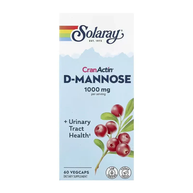 Solaray CranActin D-Mannose 1000 мг, 60 вег. капс.