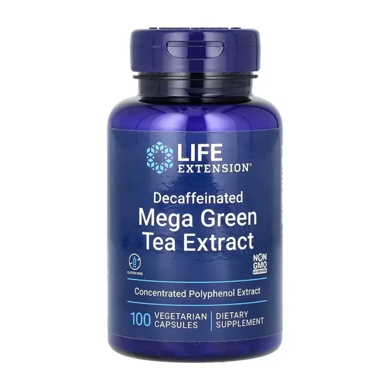 Life Extension Decaffeinated Mega Green Tea Extract, 100 вег. капс.