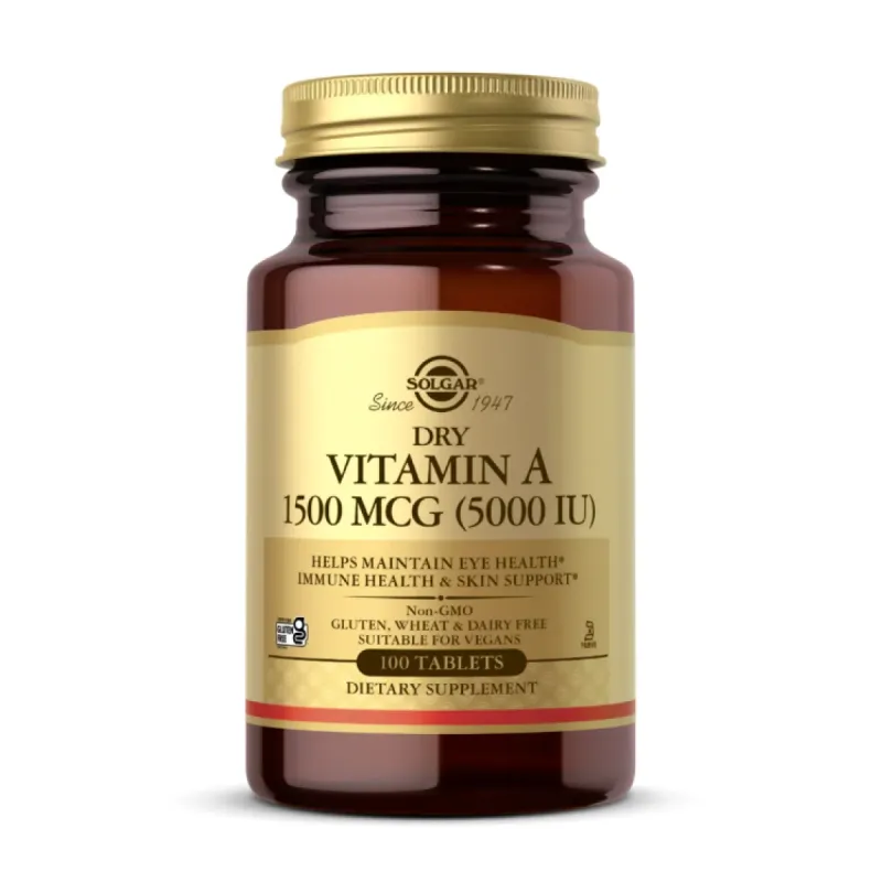 Solgar Dry Vitamin A 1500 мкг (5000 МО), 100 табл.
