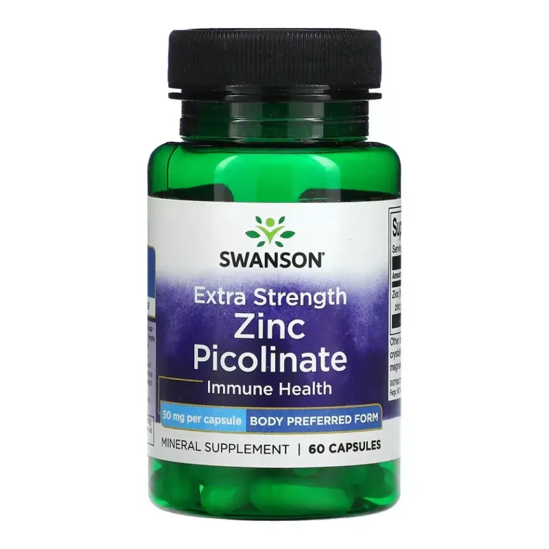 Swanson Extra Strength Zinc Picolinate Body Preferred Form 50 мг, 60 капс.