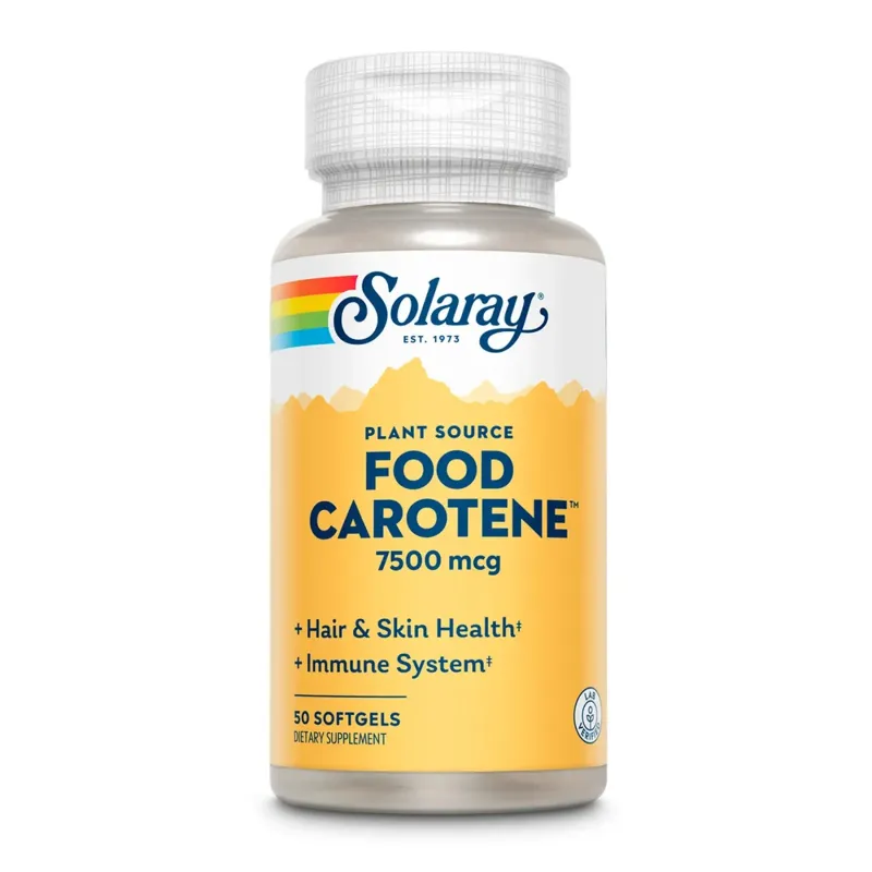 Solaray Food Carotene, Vitamin A As Beta Carotene 7500 мкг, 50 гел. капс.