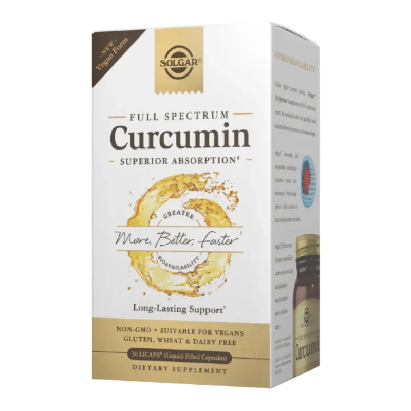 Solgar Full Spectrum Curcumin Liquid Extract, 30 гел. капс.
