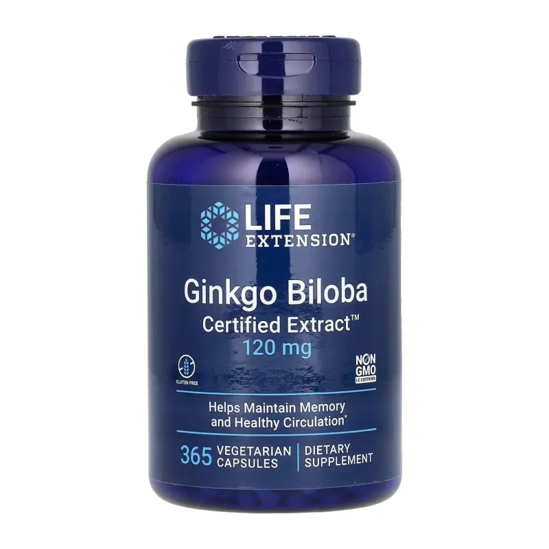 Life Extension Ginkgo Biloba Certified Extract™ 120 мг, 365 вег. капс.