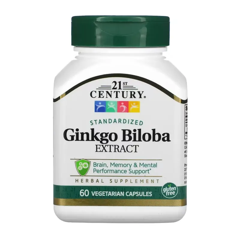21st Century Ginkgo Biloba Extract, 60 вег. капс.