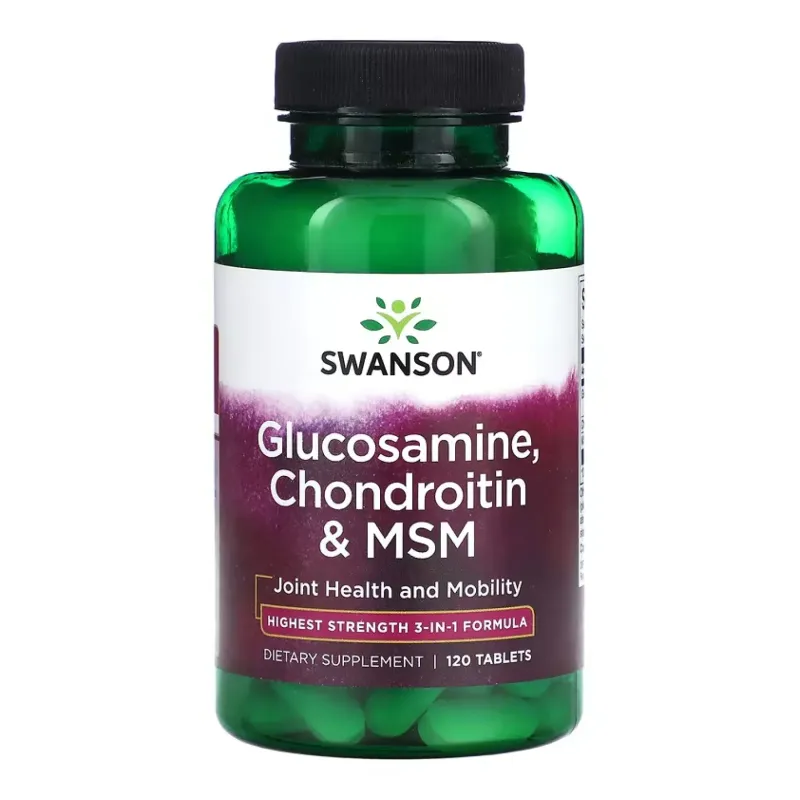 Swanson Glucosamine, Chondroitin & Msm Highest Strength3-in-1 Formula, 120 табл.