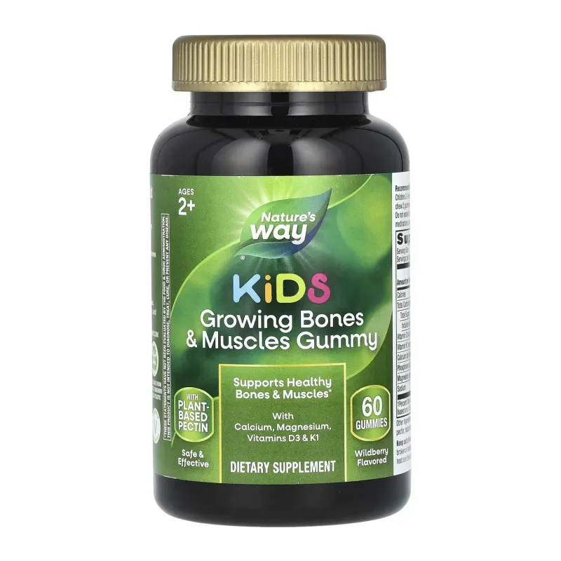 Nature's Way Kids Growing Bones and Muscles Gummy, 60 жув. цукерок