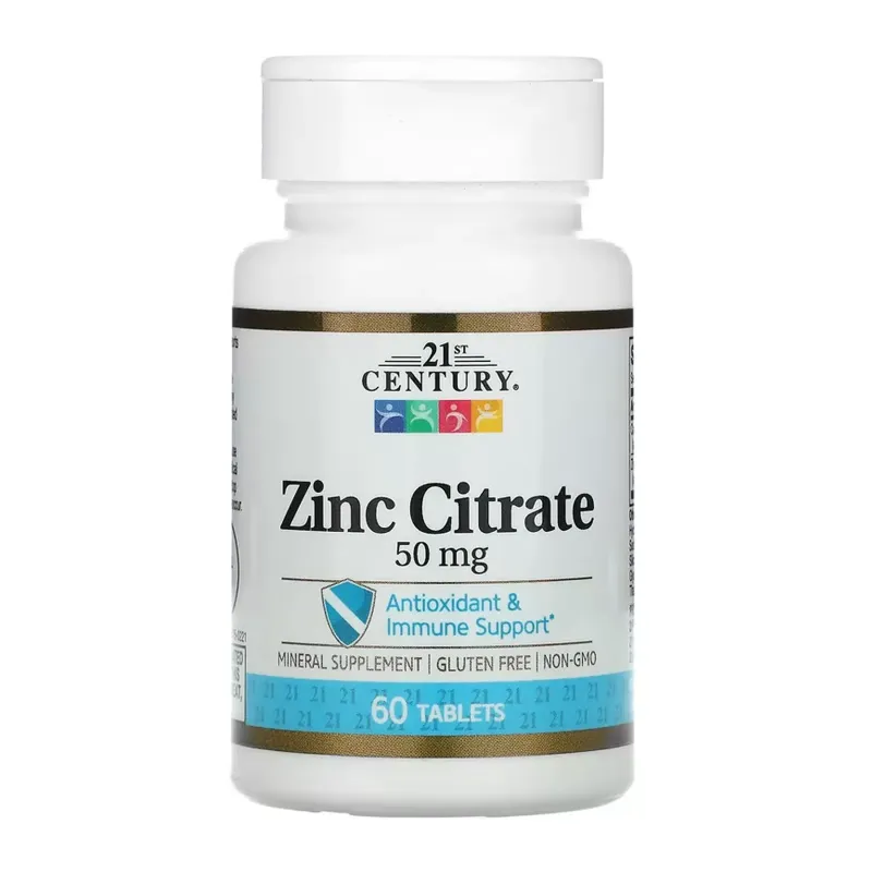 21st Century Zinc Citrate 50 мг, 60 табл.