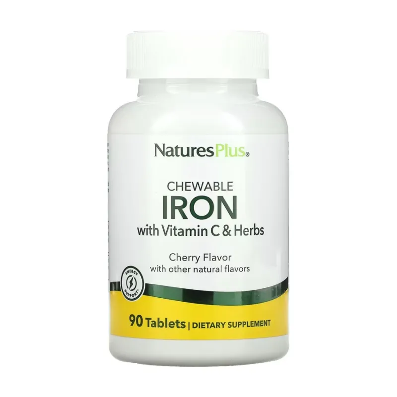 Nature's Plus Iron 27 мг with Vitamin C Herbs, 90 табл.