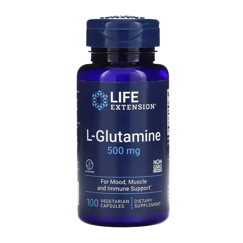 Life Extension L-Glutamine 500 мг, 100 вег. капс.